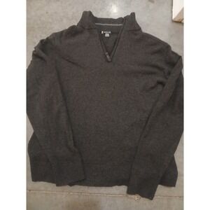 Smartwool Sweater Black Men's Sparwood 1/2 Zip Wool Blend Sz L